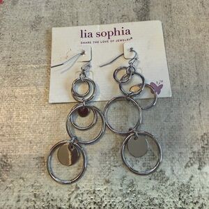 NWT Lia Sophia Silver Dangle Earrings